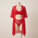 Sexy Hollow Lace Nightgown (3 Piece)