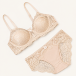 Women's Cream Lace Bra & Panty Set with Floral Bow Accent - Image 2